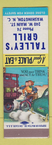 Matchbook Cover - Talley's Grill Washington DC SAMPLE