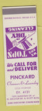 Matchbook Cover - Pinckard Cleaners Laundry Decatur? GA? SAMPLE