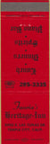 Matchbook Cover - Fauria's Heritage Inn Temple City CA