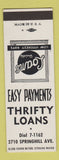 Matchbook Cover - Thrifty Loans  SAMPLE