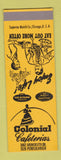 Matchbook Cover - Colonial Cafeterias Dallas TX SAMPLE
