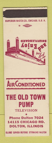 Matchbook Cover - Old Town Pump Dolton IL shuffleboard SAMPLE