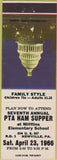 Matchbook Cover - PTA Ham Supper Mifflins School Newville PA 1966