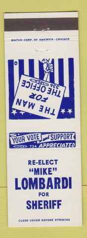 Matchbook Cover - Mike Lombardi for Sheriff Election