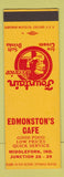 Matchbook Cover - Edmonston's Cafe Middlefork IN SAMPLE