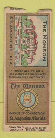 Matchbook Cover - The Monson St Augustine FL DQ BOBTAIL