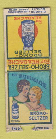 Matchbook Cover - Bromo Selzer for Headaches DQ BOBTAIL
