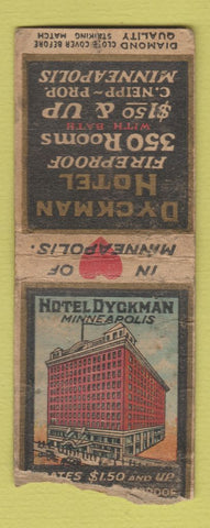 Matchbook Cover - Dyckman Hotel Minneapolis MN WORN DQ BOBTAIL