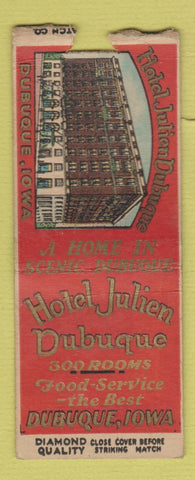 Matchbook Cover - Hotel Julien Dubuque IA DQ BOBTAIL