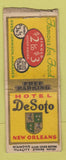 Matchbook Cover - Hotel DeSoto New Orleans LA DQ BOBTAIL
