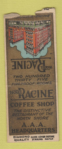 Matchbook Cover - Hotel Racine WI DQ BOBTAIL