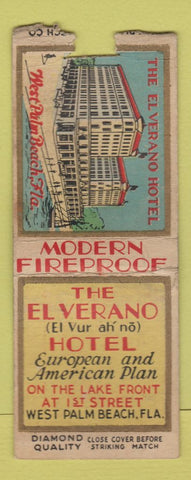 Matchbook Cover - El Verano Hotel West Palm Beach FL DQ BOBTAIL