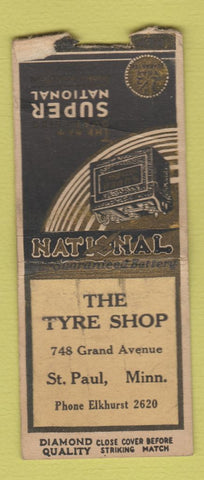Matchbook Cover - Tyre Shop National St Paul MN WEAR DQ BOBTAIL