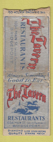 Matchbook Cover - The Tavern Restaurant Bridgeport CT  WORN DQ BOBTAIL