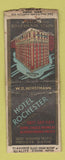 Matchbook Cover - Hotel Rochester NY WORN DQ BOBTAIL