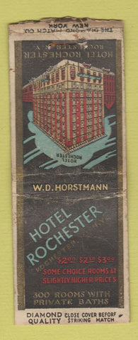 Matchbook Cover - Hotel Rochester NY WORN DQ BOBTAIL