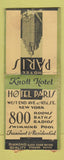 Matchbook Cover - Hotel Paris New York City WORN BACK DQ BOBTAIL