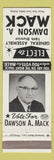Matchbook Cover - Dawson Mack General Assembly Election PA?