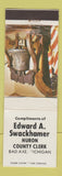 Matchbook Cover - Edward Swackhamer Huron County Clerk Election Bad Axe MI