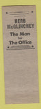Matchbook Cover - Herb McGlinchey for Congress Election PA Pennsylvania