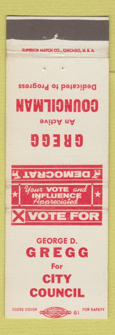 Matchbook Cover - George D Gregg for City Council WEAR