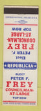 Matchbook Cover - Peter F Frey Councilman Election