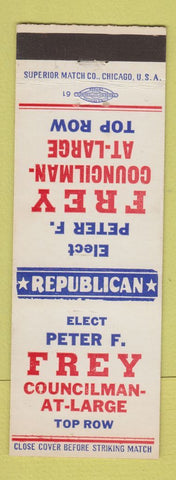 Matchbook Cover - Peter F Frey Councilman Election