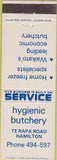 Matchbook Cover - Hygienic Butchery Hamilton New Zealand