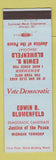 Matchbook Cover - Edwin B Blumenfeld Justice Peace Election Michigan Township IN