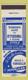 Matchbook Cover - Rocco J Torsello City Council Election New Castle PA