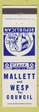 Matchbook Cover - Mallett and Wesp Council Election Republican