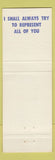 Matchbook Cover - Dominick E Cioffi General Assembly Election New Castle PA