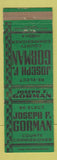Matchbook Cover - Joseph F Gorman Conty Commissioner Election