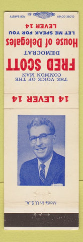 Matchbook Cover - Fred Scott for House of Delegates Election
