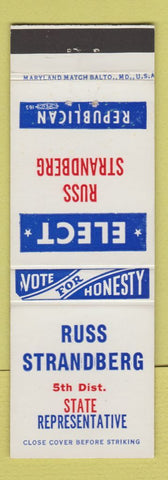 Matchbook Cover - Russ Strandberg State Representative Election