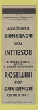 Matchbook Cover - Albert Rosellini for Governor WA Washington