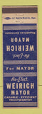 Matchbook Cover - S Robert Weirich for Mayor Election Massillon OH