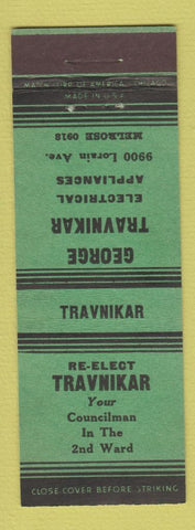 Matchbook Cover - George Travnikar Councilman Election Cleveland OH