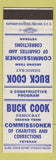 Matchbook Cover - Buck Cook Commissioner Election