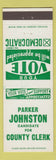 Matchbook Cover - Parker Johnston County Clerk Election