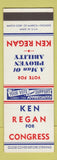 Matchbook Cover - Ken Regan Congress Election SAMPLE TX?