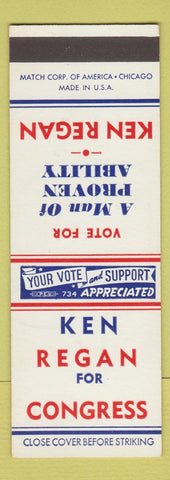 Matchbook Cover - Ken Regan Congress Election SAMPLE TX?