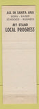 Matchbook Cover - Joe O'Campo City Councilman Election Santa Ana? CA?