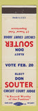 Matchbook Cover - Don Souter Circuit Court Judge Election