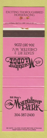 Matchbook Cover - Bill Blair's Mountaineer Park Horse Racing Chester WV