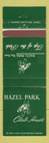 Matchbook Cover - Hazel Park Horse Racing Club House