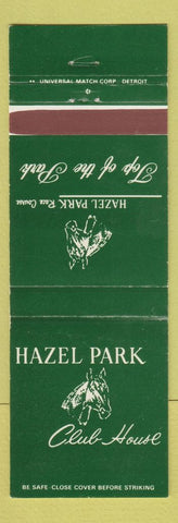 Matchbook Cover - Hazel Park Horse Racing Club House