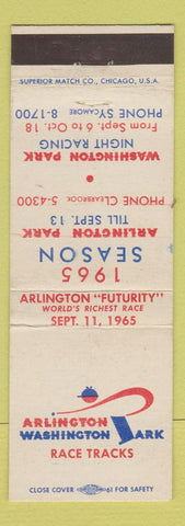 Matchbook Cover - Arlington Washington Park Horse Racing Chicago IL 1965