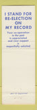Matchbook Cover - Roy Brigham State Rep Election Calhoun County MI