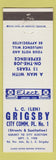 Matchbook Cover - LC Len Grigsby City Commissioner Election Gadsden? AL